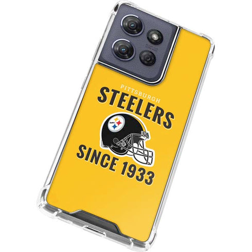 NFL Pittsburgh Steelers Helmet Moto G Play 5G (2025) Clear Case